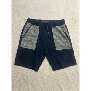 Abercrombie & Fitch Mens Shorts Black Camo Large Front Pockets Drawstring Casual